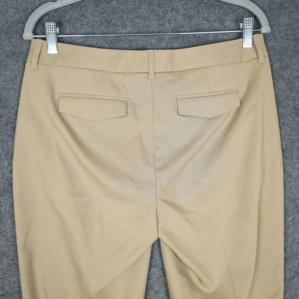 Brooks Brothers Lucia Fit Pants Womens 6 Tan Wool Stretch Straight Leg Italy Fab